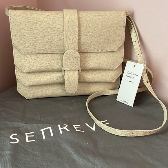 NWT Senreve Pebbled Italian Leather Crossbody Bag In Sand and dust bag included - Picture 9 of 14